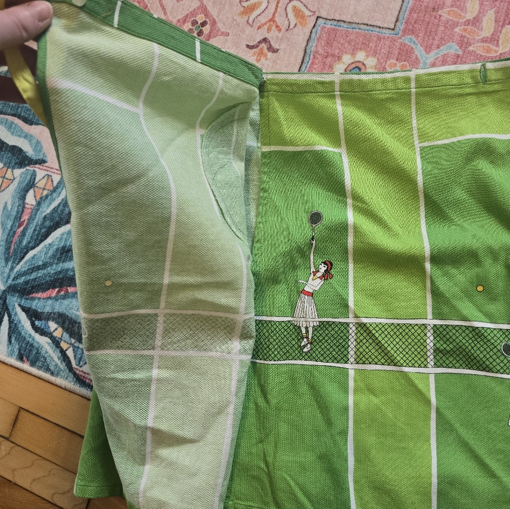 Sitwell Green Tennis Court Print Wrap Skirt Size 6 - Picture 4 of 5
